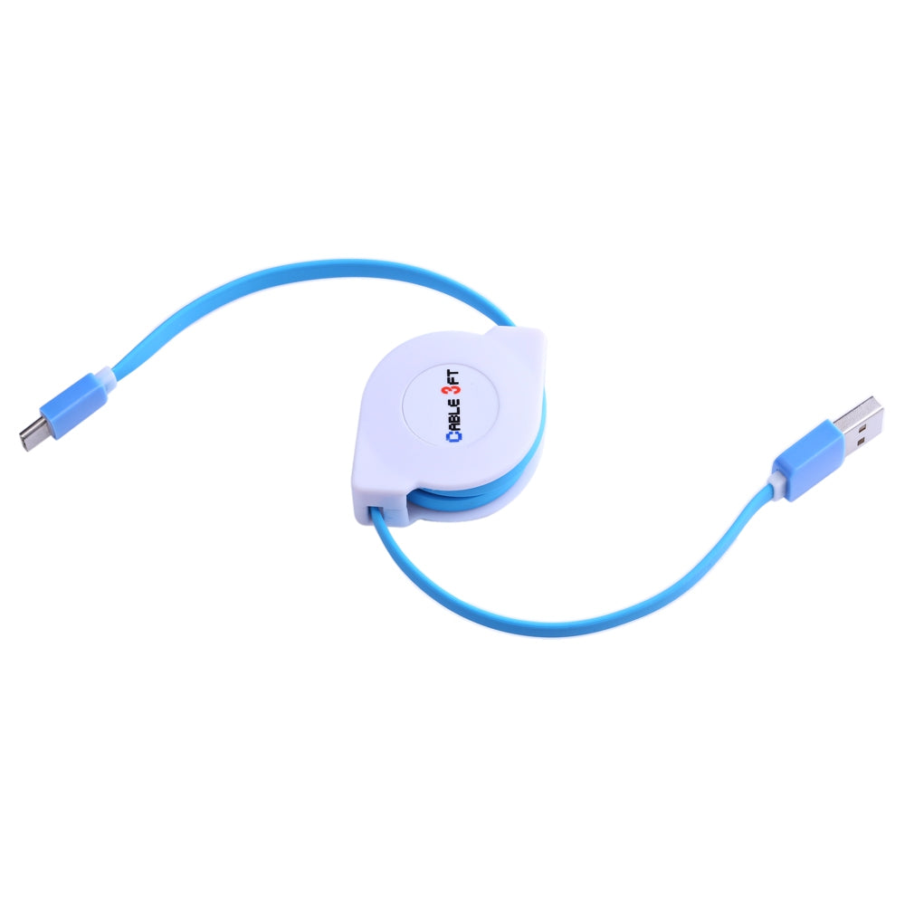 Circular Cover Retractable Type-C Fast Charging Data Cable 1M