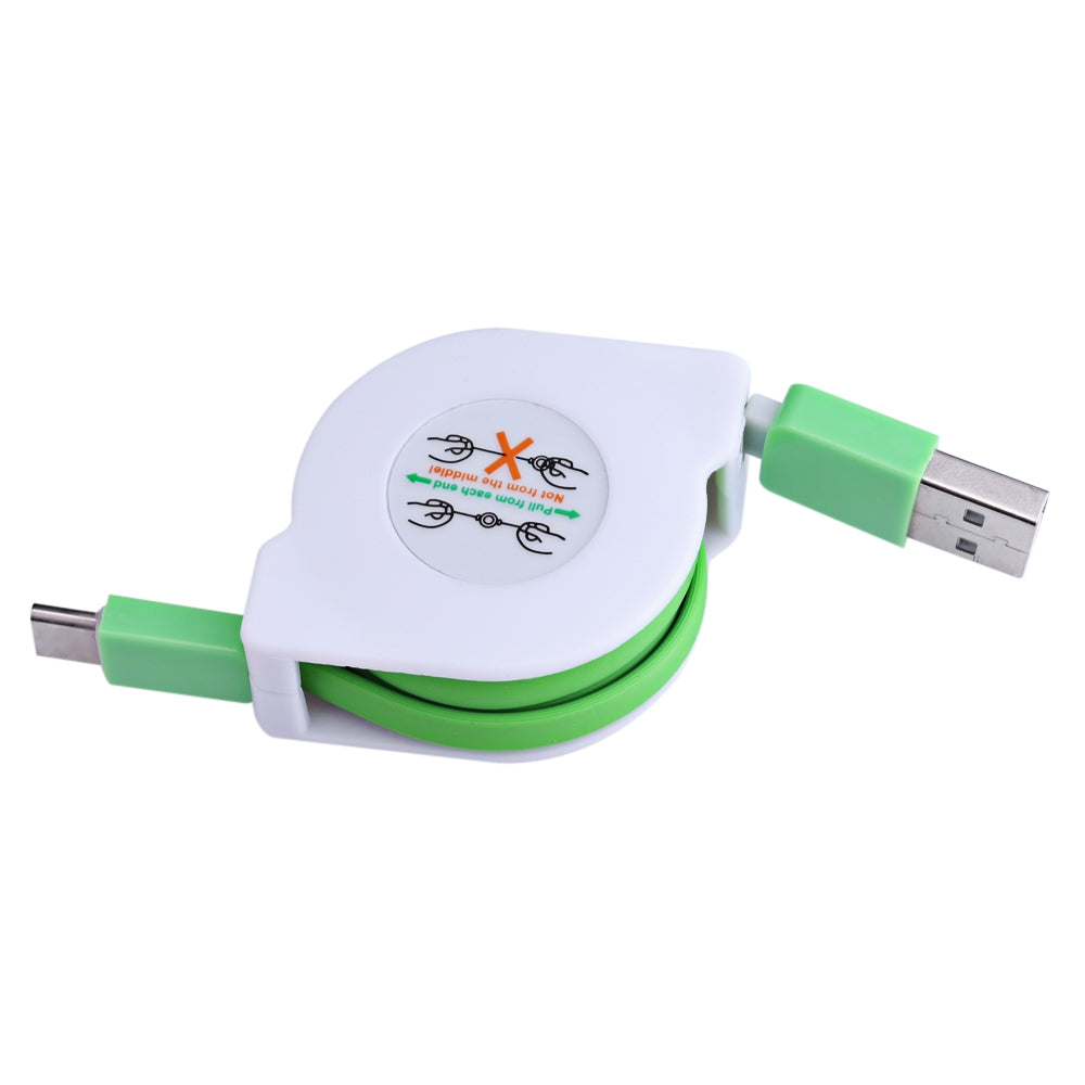 Circular Cover Retractable Type-C Fast Charging Data Cable 1M