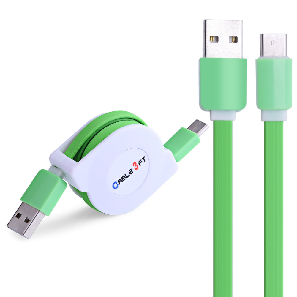 Circular Cover Retractable Type-C Fast Charging Data Cable 1M