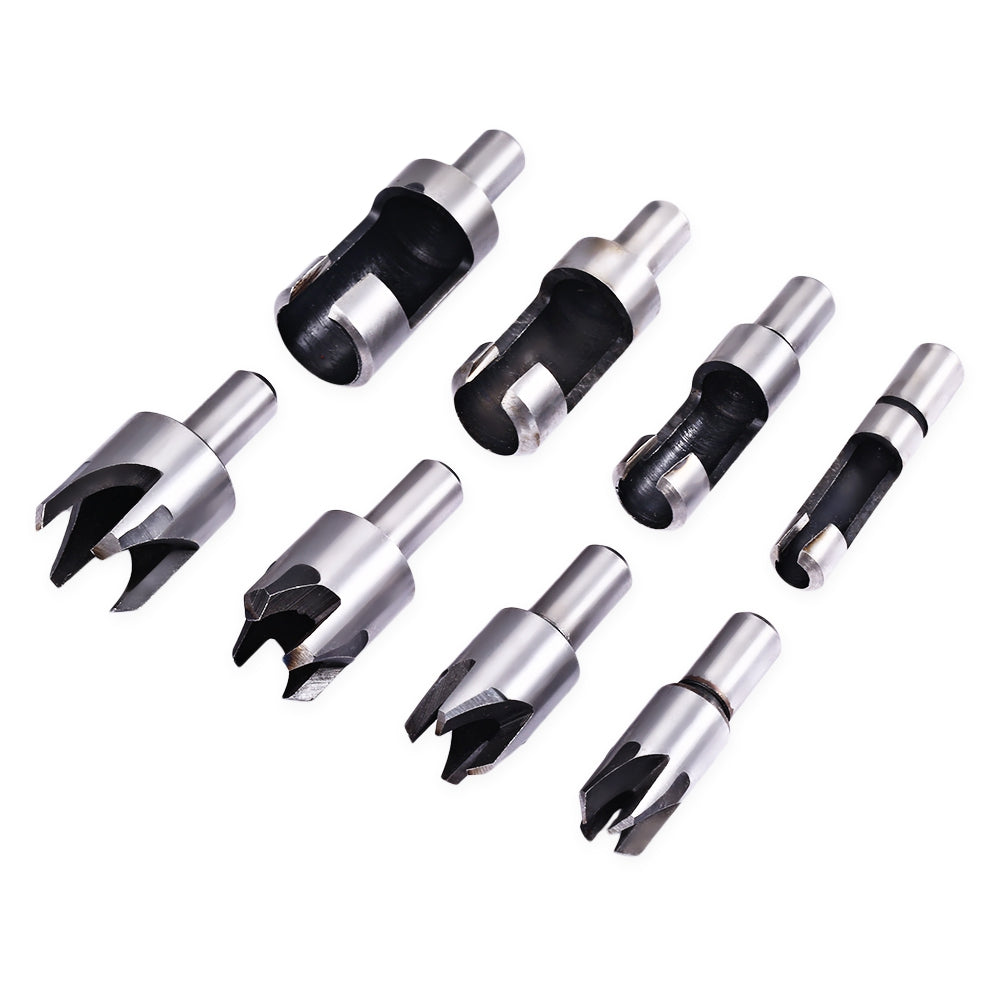 8pcs Woodworking Cork Drill Bit Knife Straight and Tapered Cutting Tool