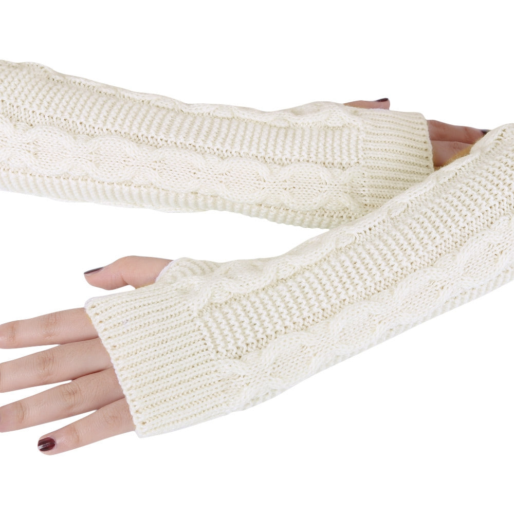 Casual Decoration Elastic Band Ladies Knitting Warm Long Gloves