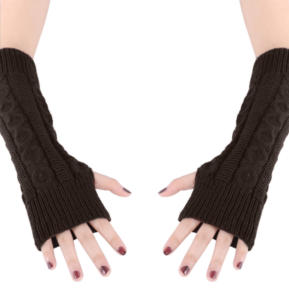 Casual Decoration Elastic Band Ladies Knitting Warm Long Gloves