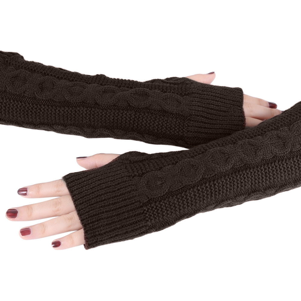 Casual Decoration Elastic Band Ladies Knitting Warm Long Gloves