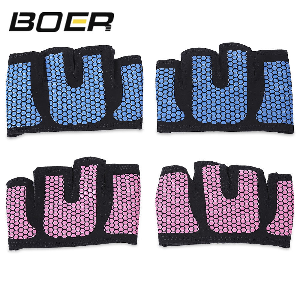BOER Paired Body Building Fitness Weightlifting Four Fingers Palm Gloves