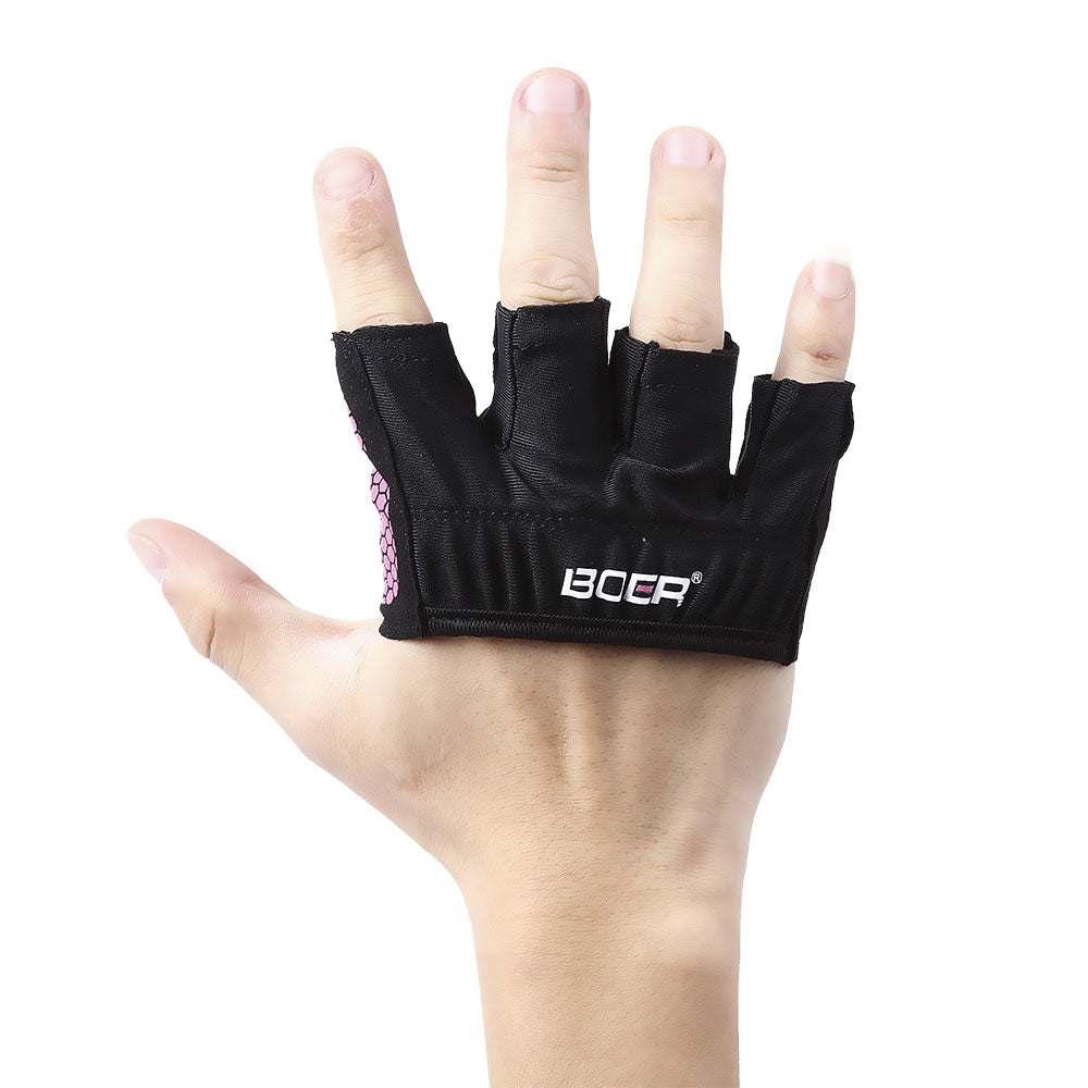 BOER Paired Body Building Fitness Weightlifting Four Fingers Palm Gloves