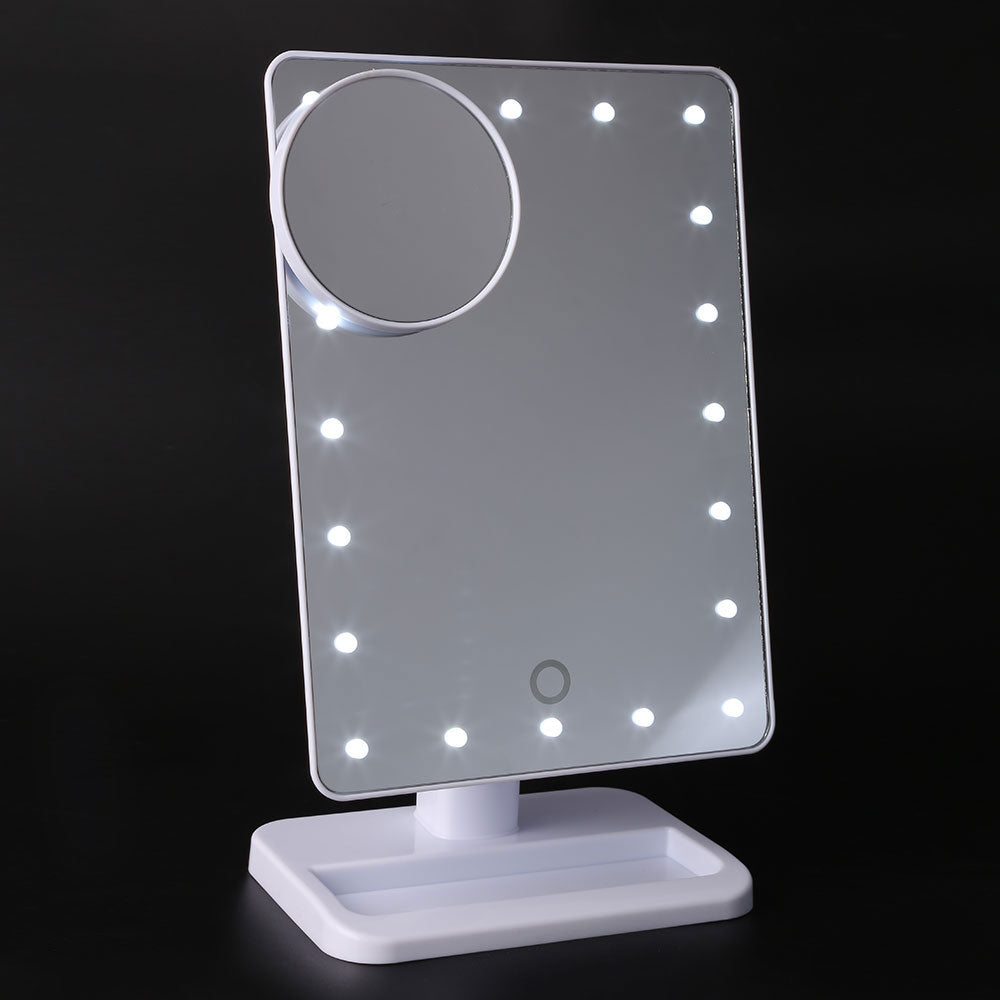 20 LEDs Touch Screen Folding Toilet Lighted Makeup Mirror