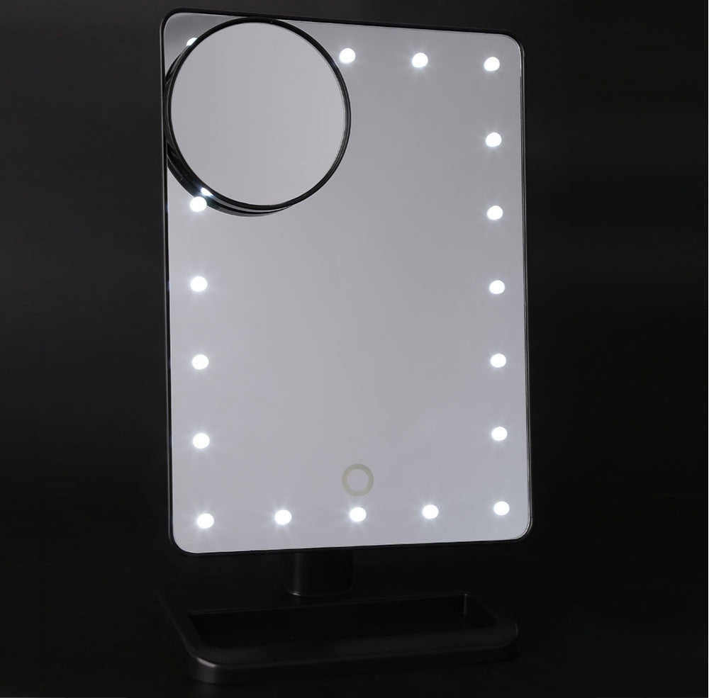 20 LEDs Touch Screen Folding Toilet Lighted Makeup Mirror