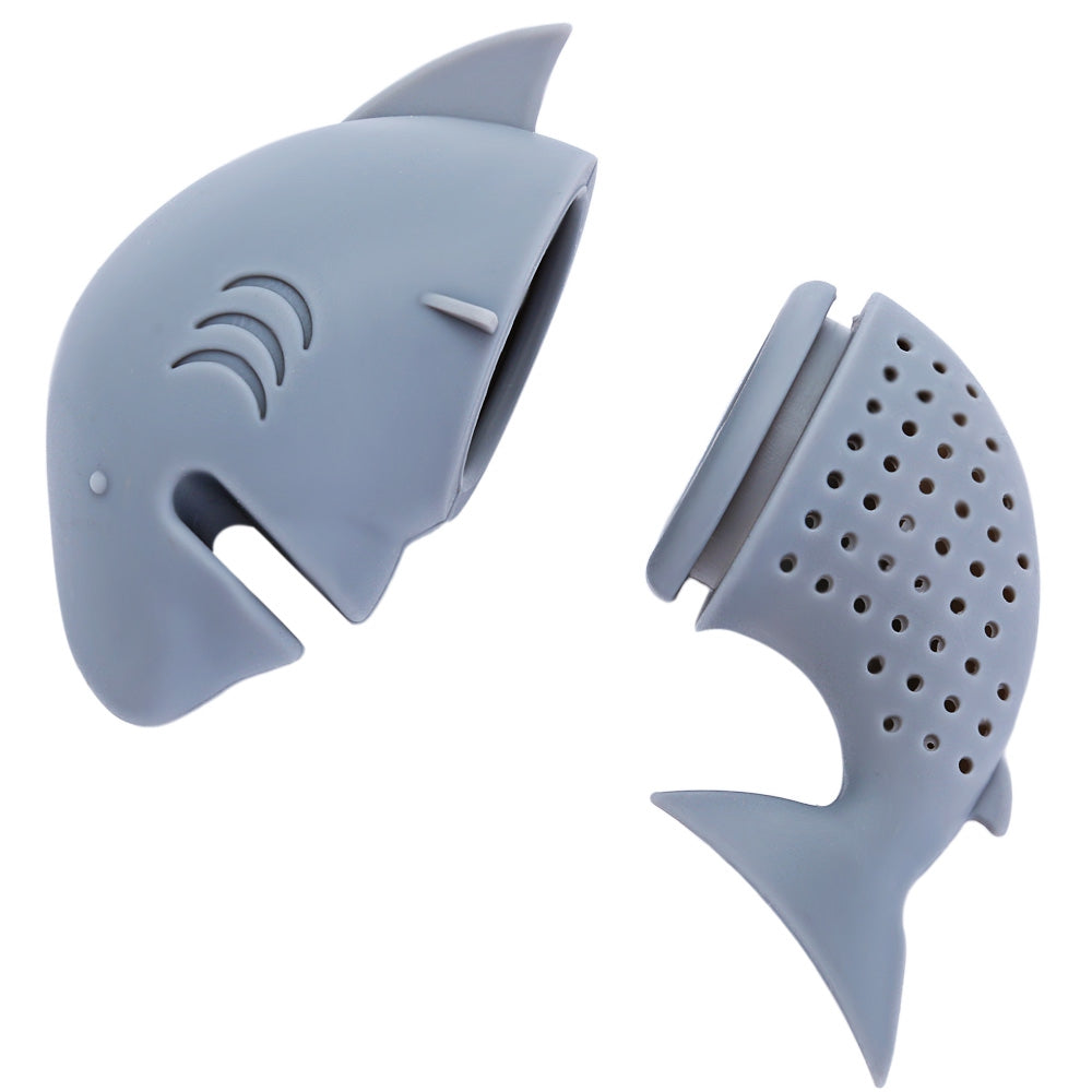 Cute Novelty Silicone Shark Shape Mesh Tea Infuser Reusable Strainer Filter