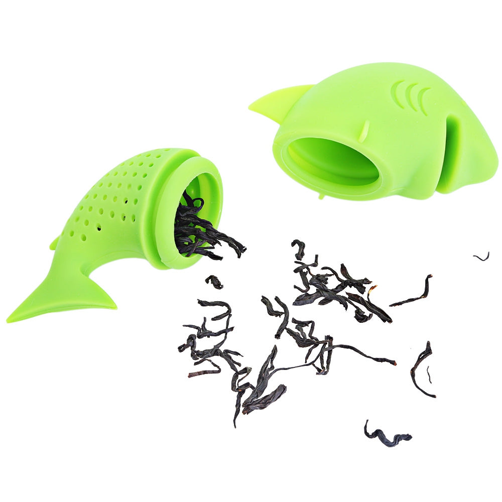 Cute Novelty Silicone Shark Shape Mesh Tea Infuser Reusable Strainer Filter