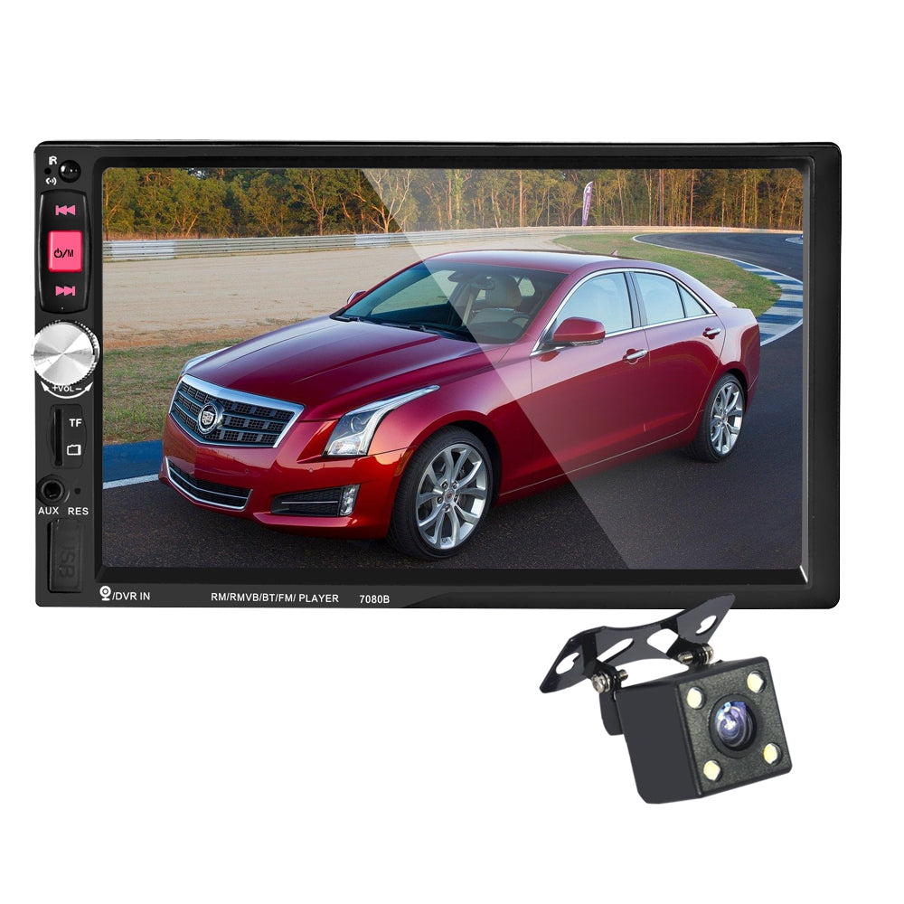7080B 7 inch Car Audio Stereo MP5 Player 12V Auto Video Remote Control with Rearview Camera