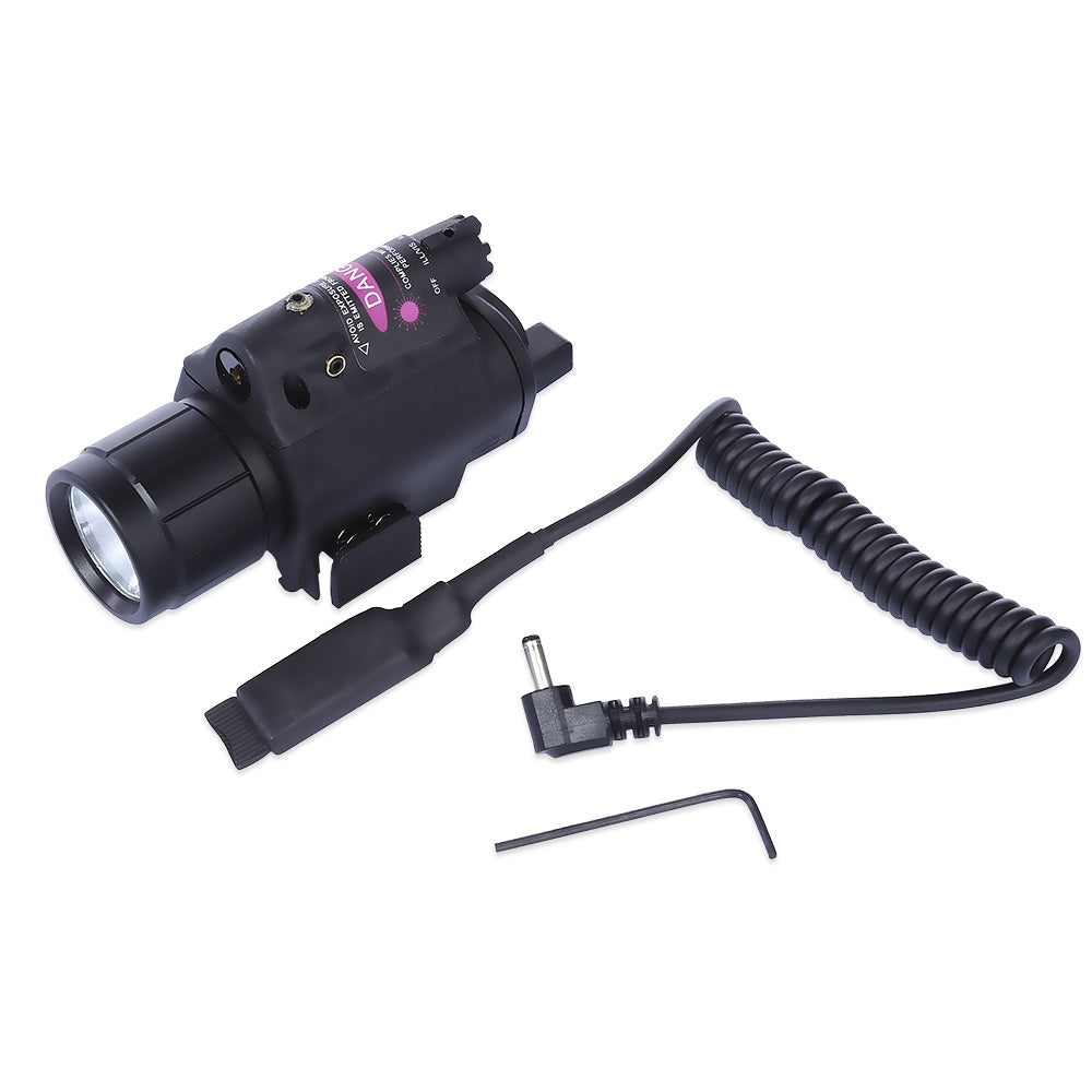 9908 20MM Tactical LED Flashlight Red Dot Laser Sight for Pistol Weaver Picatinny Rail