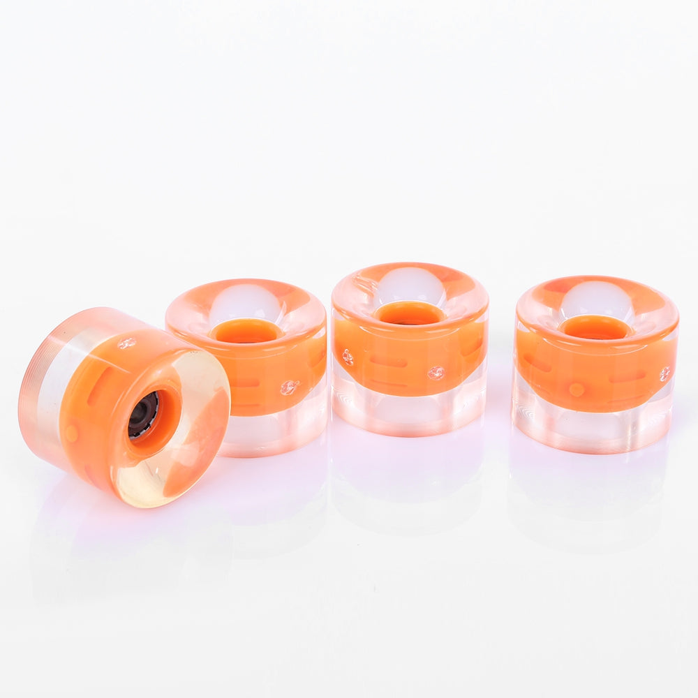 4pcs 60 x 45MM PU LED Transparent Skateboarding Wheels