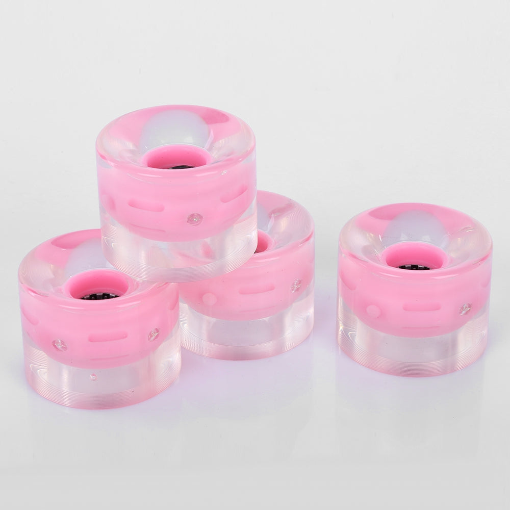 4pcs 60 x 45MM PU LED Transparent Skateboarding Wheels