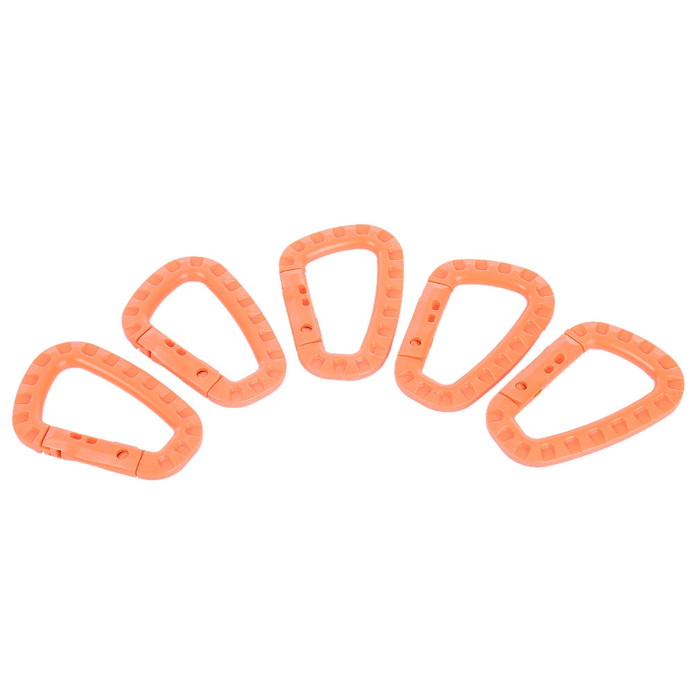 5pcs Plastic Carabiner D-ring Snap Lock Key Chain Clip Hook for Outdoor Camping Travel Hiking