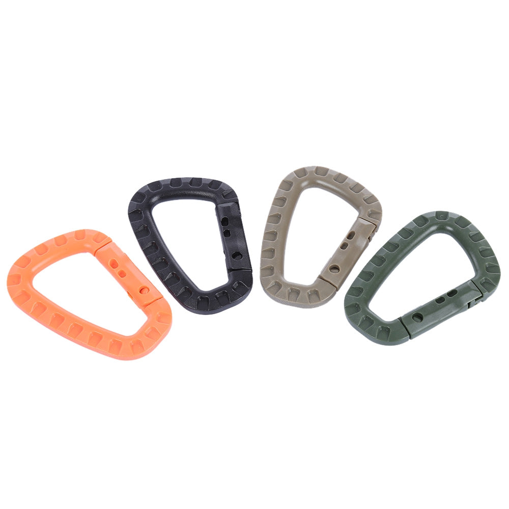 5pcs Plastic Carabiner D-ring Snap Lock Key Chain Clip Hook for Outdoor Camping Travel Hiking
