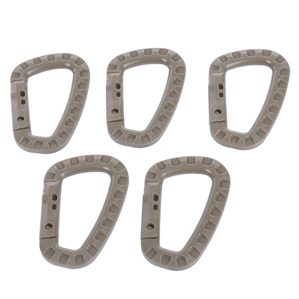 5pcs Plastic Carabiner D-ring Snap Lock Key Chain Clip Hook for Outdoor Camping Travel Hiking