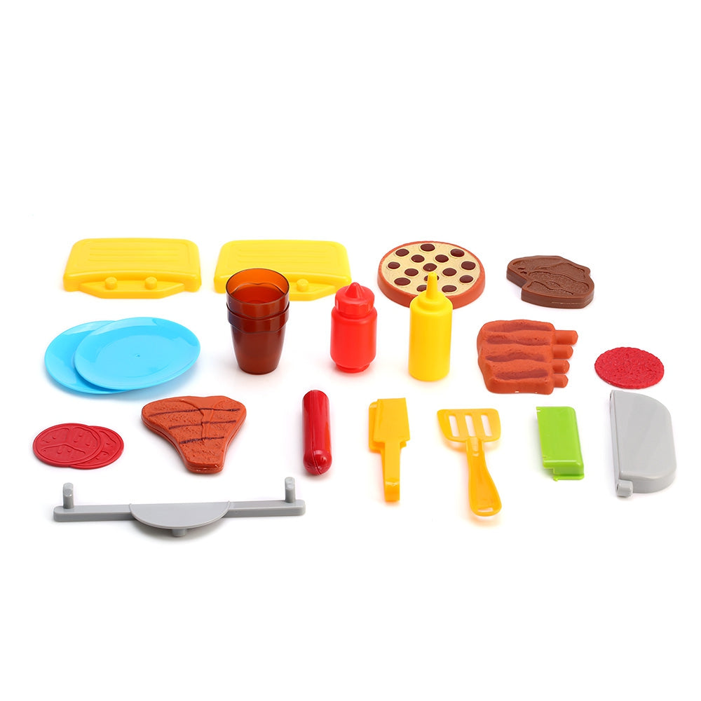 23pcs Kids Mini Simulation Kitchen Barbecue Tools Box Educational Pretend Play Toy Present