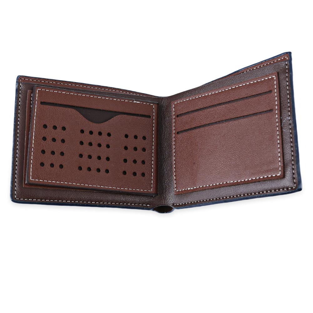 Baellerry Men Old Classical Style Dot Stripe Business Short Clutch Wallet Photo Cash Card Holder