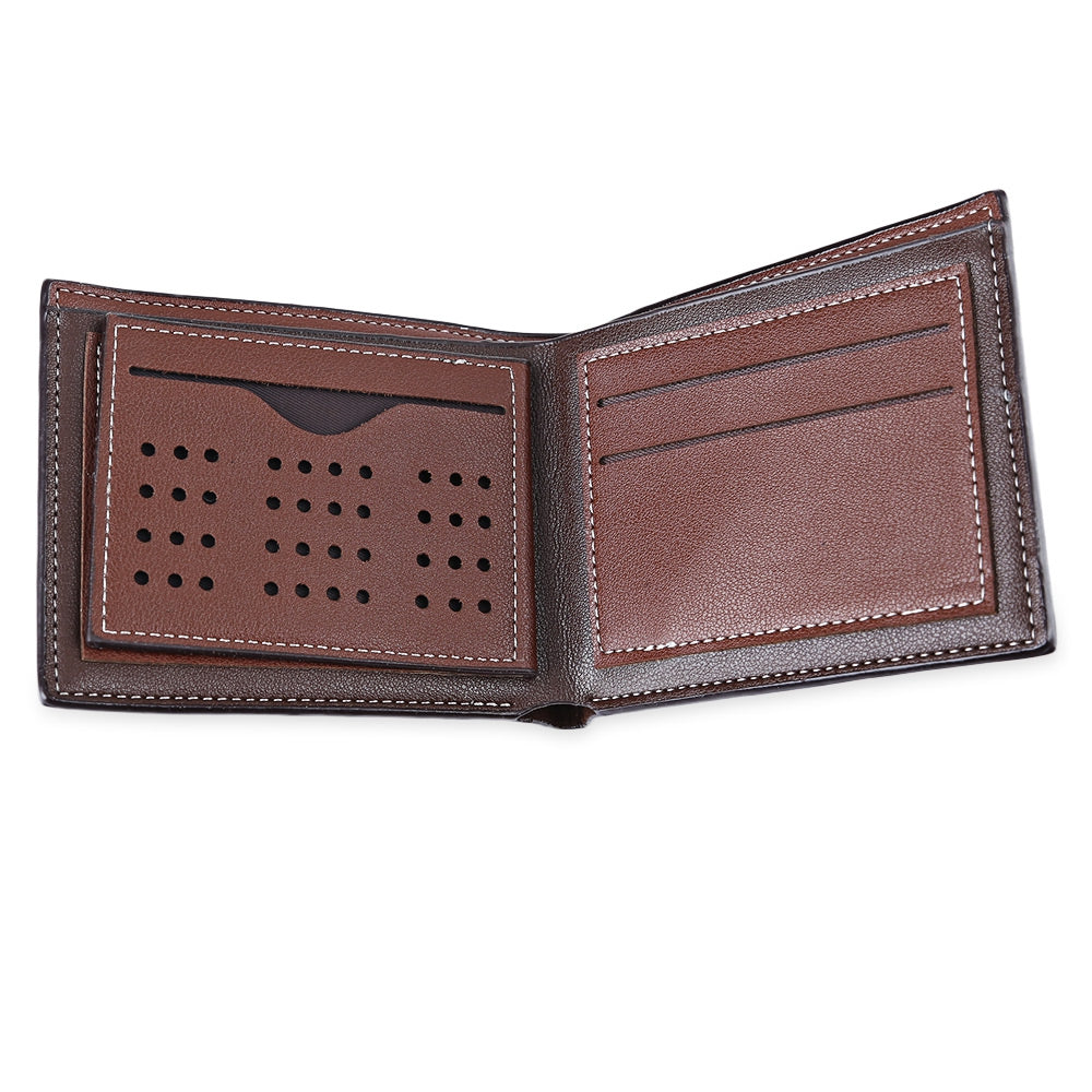 Baellerry Men Old Classical Style Dot Stripe Business Short Clutch Wallet Photo Cash Card Holder