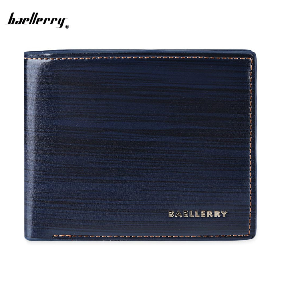 Baellerry Men Old Classical Style Dot Stripe Business Short Clutch Wallet Photo Cash Card Holder