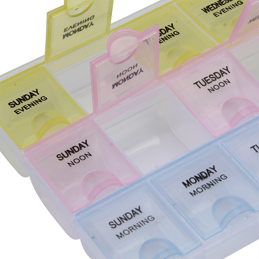 21 Compartments Weekly Medicine Reminder Tablet Storage Container