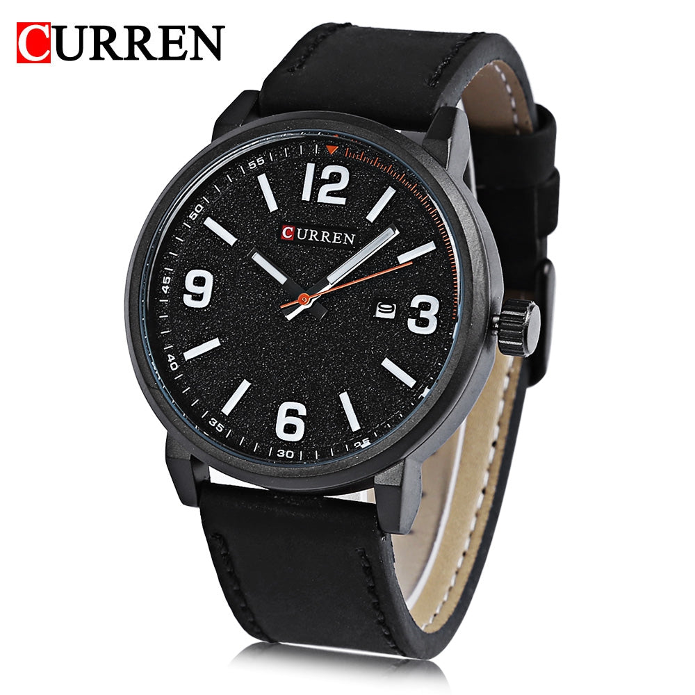 Curren 8218 Male Quartz Watch Frosted Dial Calendar Luminous Men Business Wristwatch