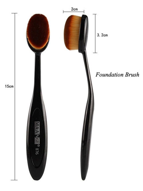 5 Pcs Eye Makeup Brushes Kit + Foundation Brush + Curved Blush Brush + Air Puffs