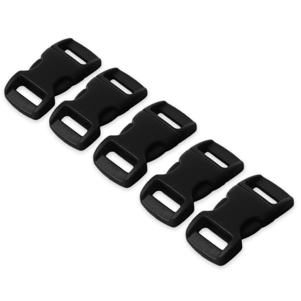 100pcs / Lot Outdoor Survival Paracord Bracelet Accessory Curved Plastic Button Buckle