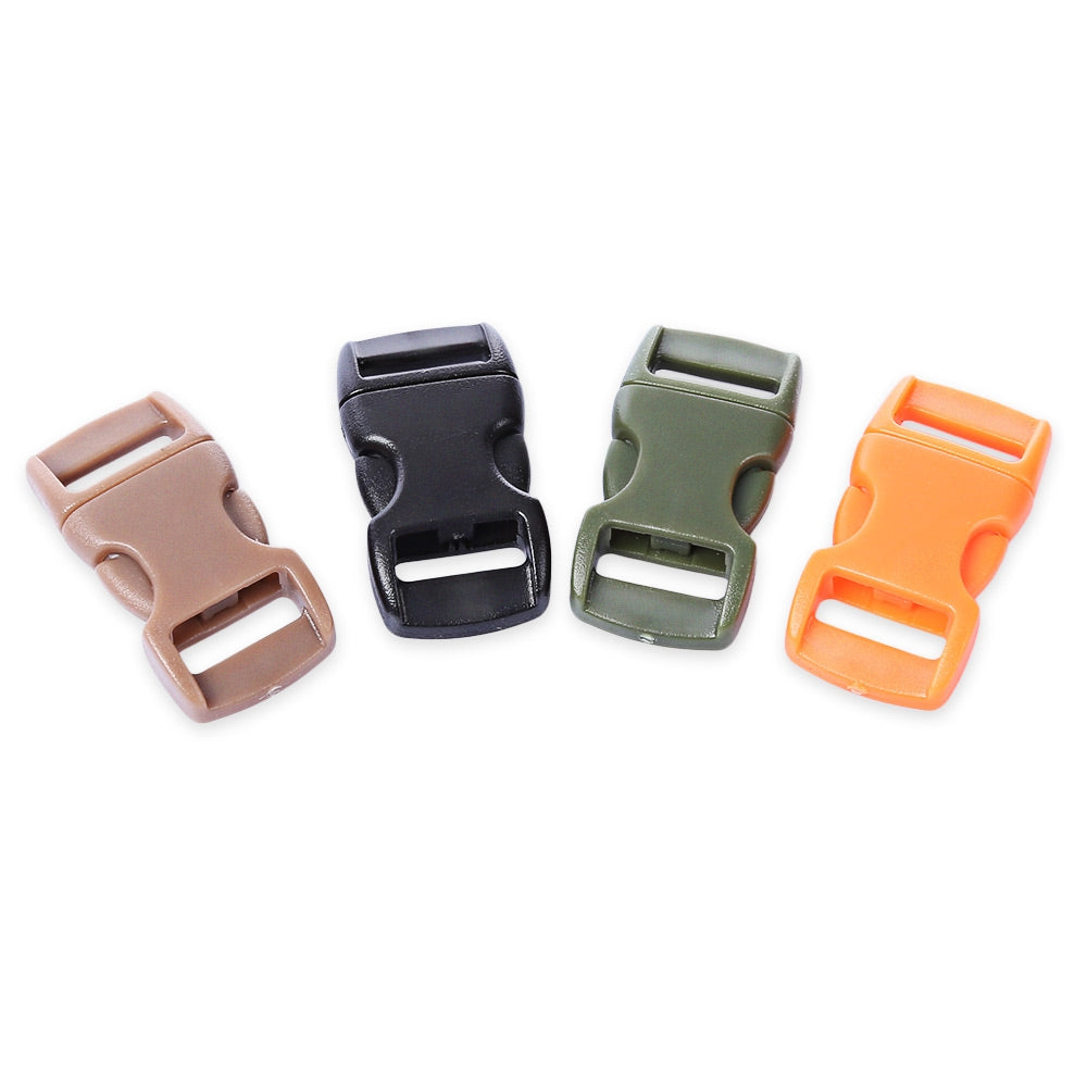 100pcs / Lot Outdoor Survival Paracord Bracelet Accessory Curved Plastic Button Buckle