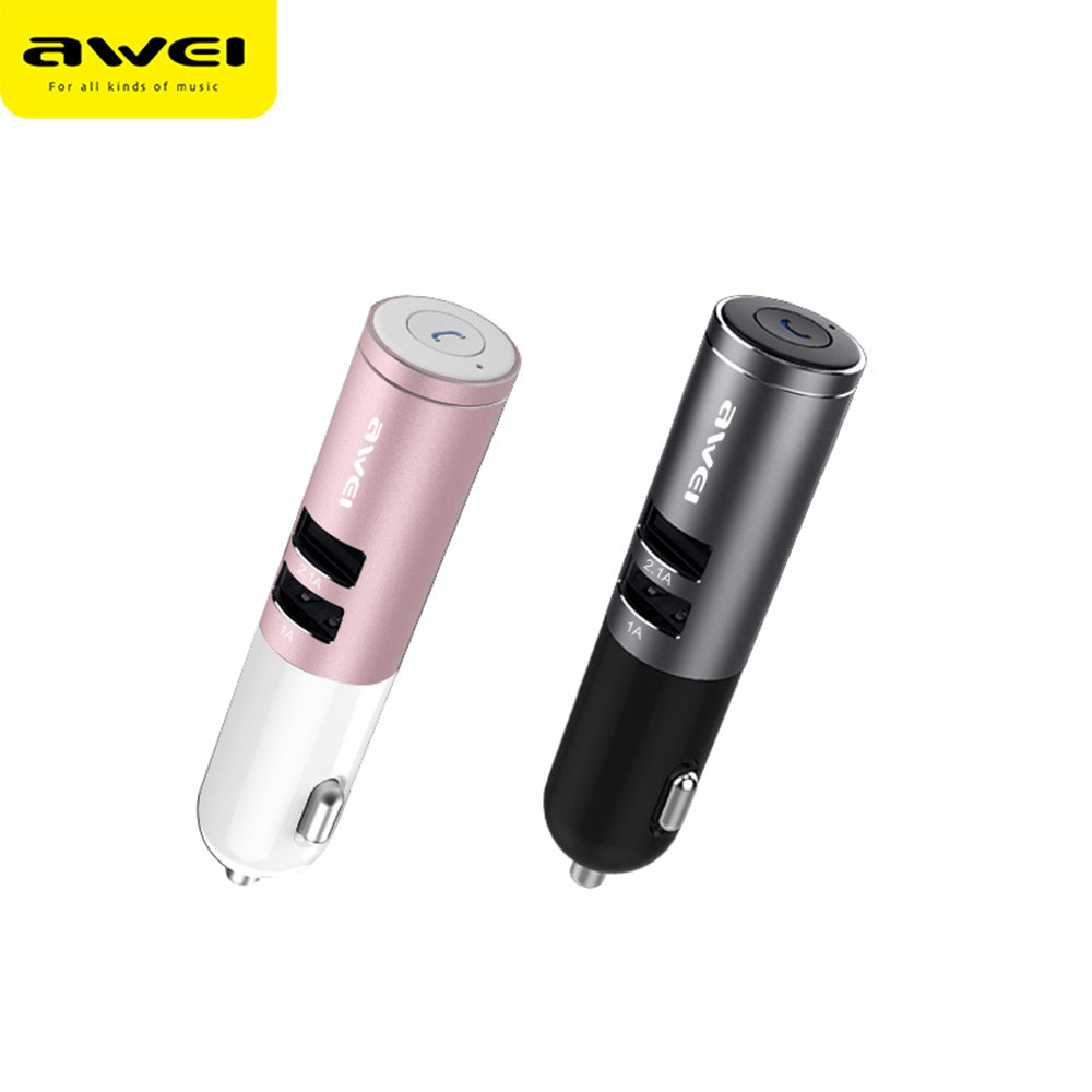 AWEI A870BL Bluetooth V4.1 Hands-free Headset Dual USB Car Charger Earphones