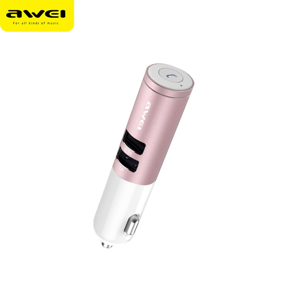 AWEI A870BL Bluetooth V4.1 Hands-free Headset Dual USB Car Charger Earphones
