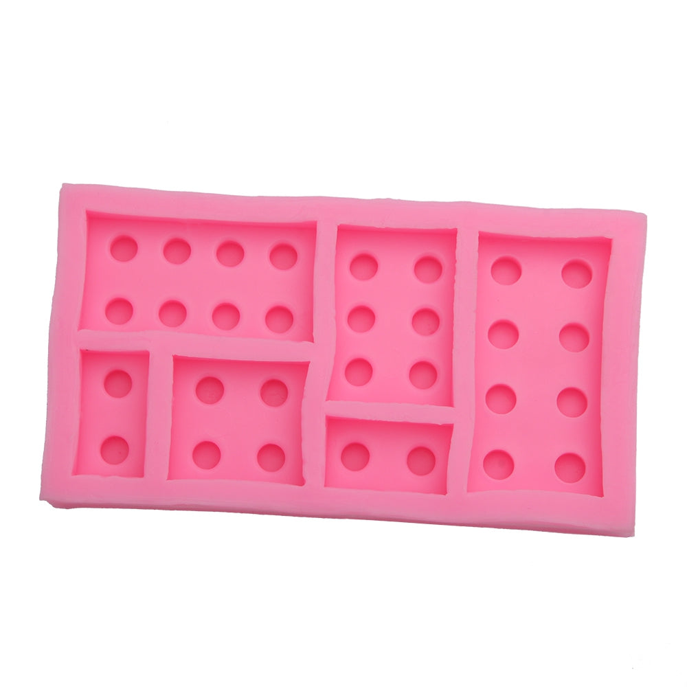 DIY Building Block Plate Pattern Cake Fondant Baking Tool Dessert Paste Decorating Mold