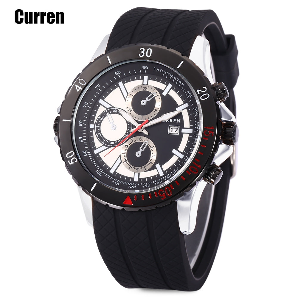 Curren 8143 Male Quartz Watch Calendar 3ATM Luminous Wristwatch for Men