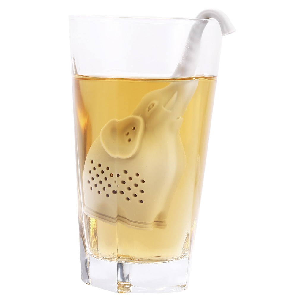 Cute Novelty Silicone Elephant Shape Mesh Tea Infuser Reusable Strainer Filter