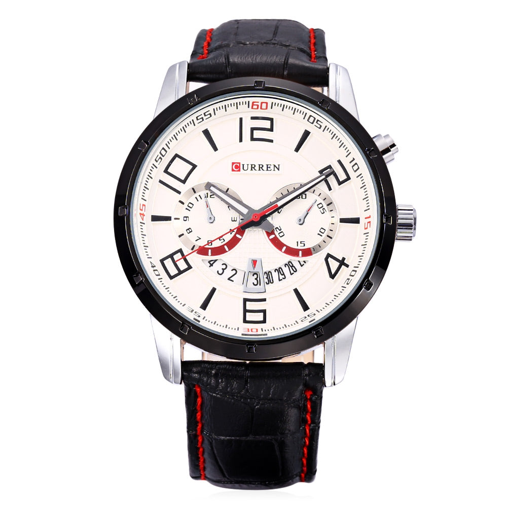 Curren 8140 Male Calendar Quartz Watch Luminous 3ATM Men Wristwatch