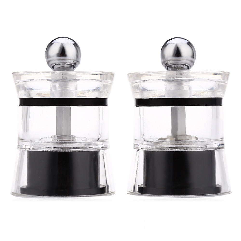 2pcs Pepper Spice Acrylic Grinder Seasoning Manual Mill Cooking Tools Kitchen Accessories