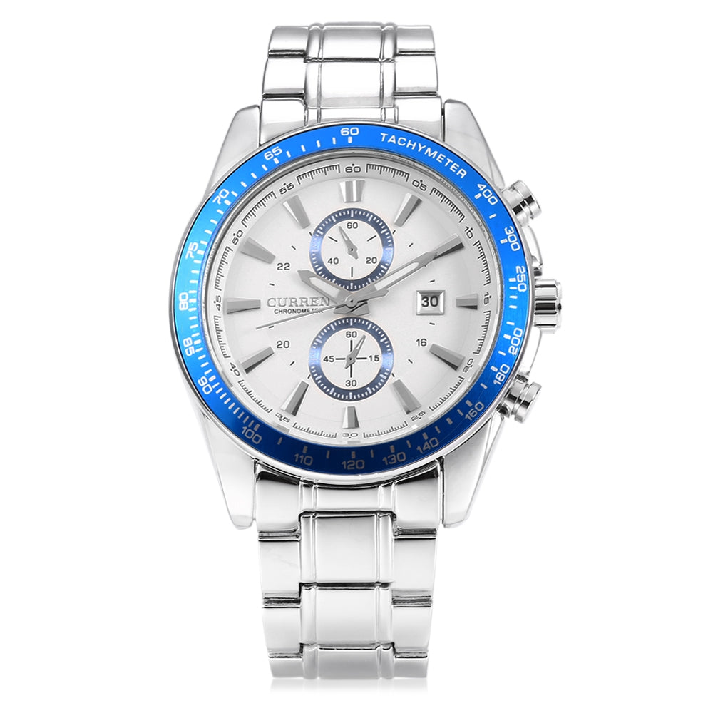 Curren 8010 Male Quartz Watch Luminous Pointer Calendar 3ATM Men Wristwatch