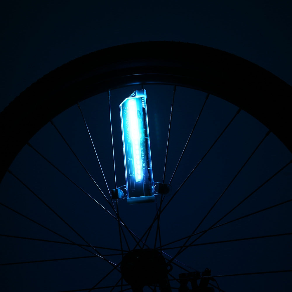 D0106C Bicycle Double Display Colorful 32 LEDs 32 Pattern Wheel Spoke Light Lamp