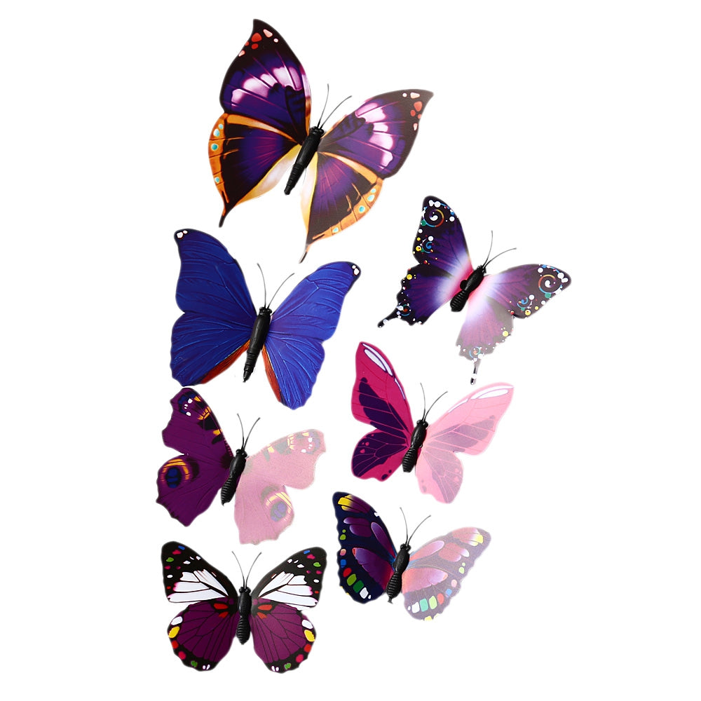 DIY 12pcs 3D Butterfly Wall Decor Stickers for Living Room Bedroom Office Decorations