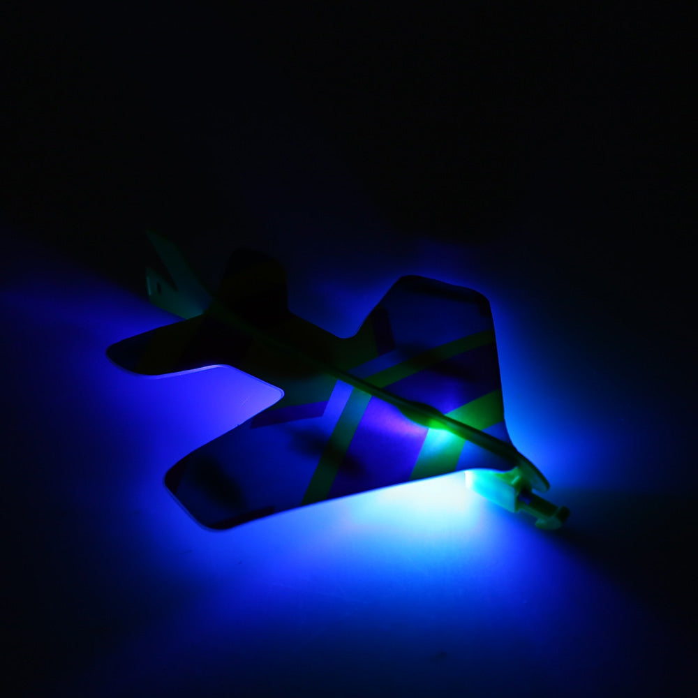 DIY LED Flash Light Airplane Launch Flying Toy Sports Game