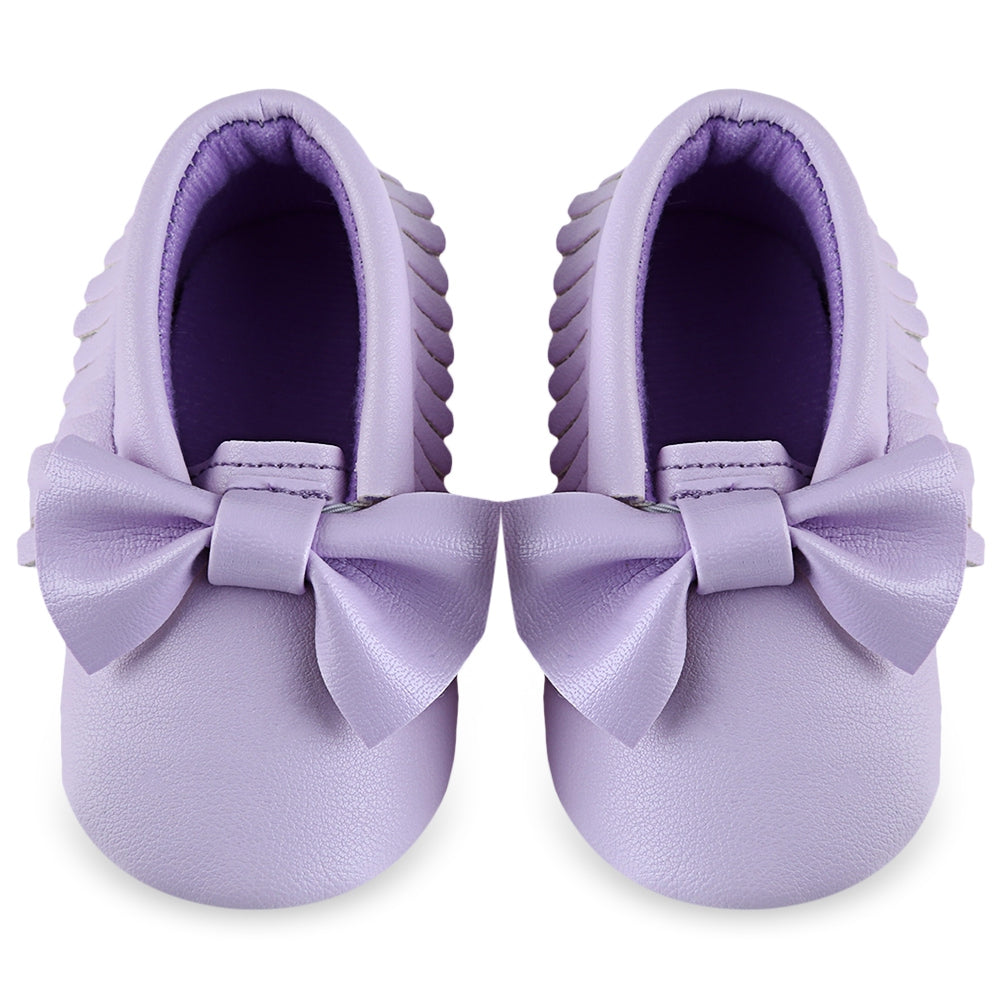 Cute Bowknot Design Tassel Decoration Walking Shoes for Baby Girls