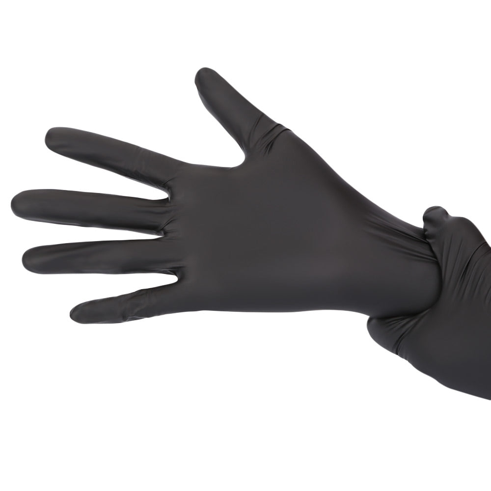 100pcs Disposable Powder Free Black Nitrile Gloves