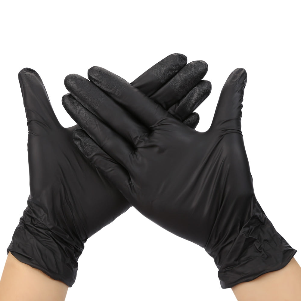 100pcs Disposable Powder Free Black Nitrile Gloves