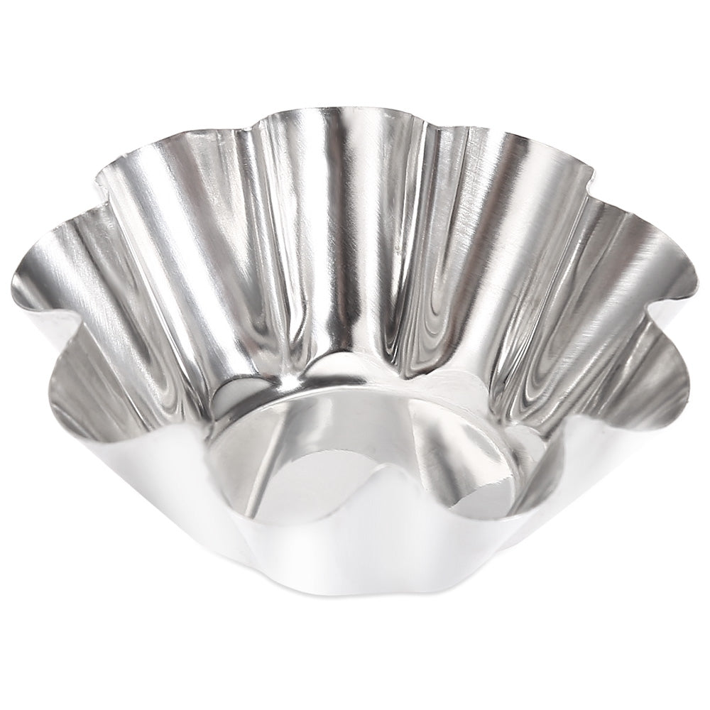 6pcs Stainless Steel Egg Tart Cupcake Cake Mold Baking Tool