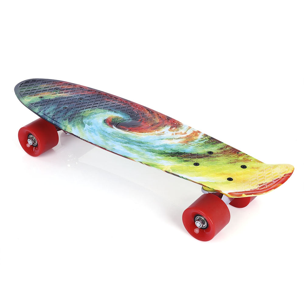 22 inch Printing Pattern Four-wheel Street Long Fish Skateboard