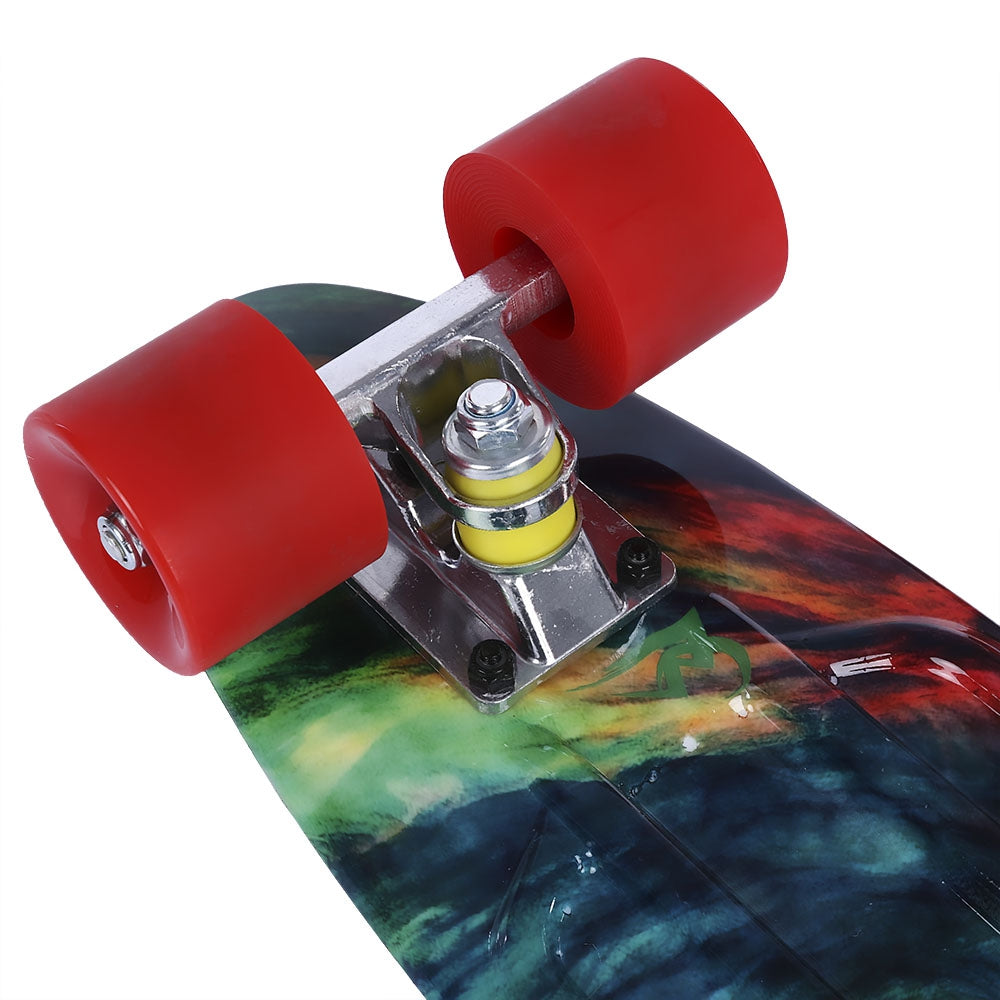 22 inch Printing Pattern Four-wheel Street Long Fish Skateboard