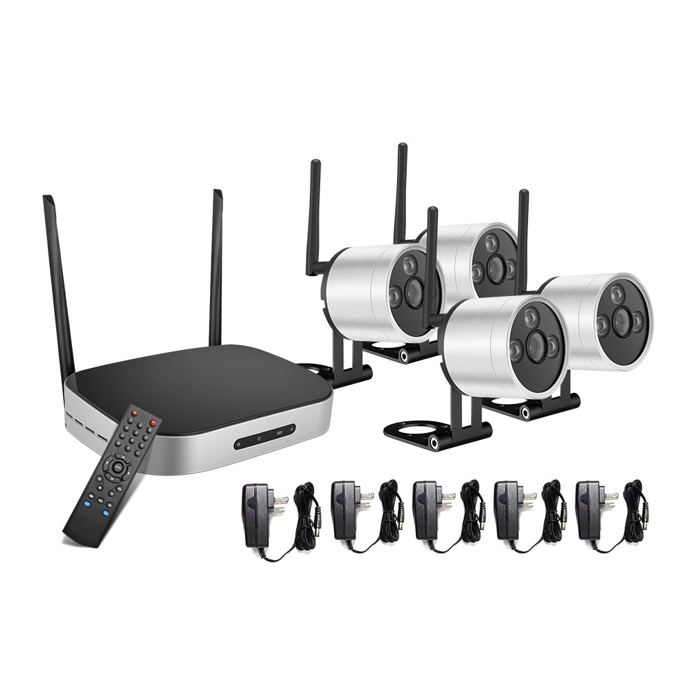 960P Wireless 4 / 8 Channel NVR Kit with 4 IPC