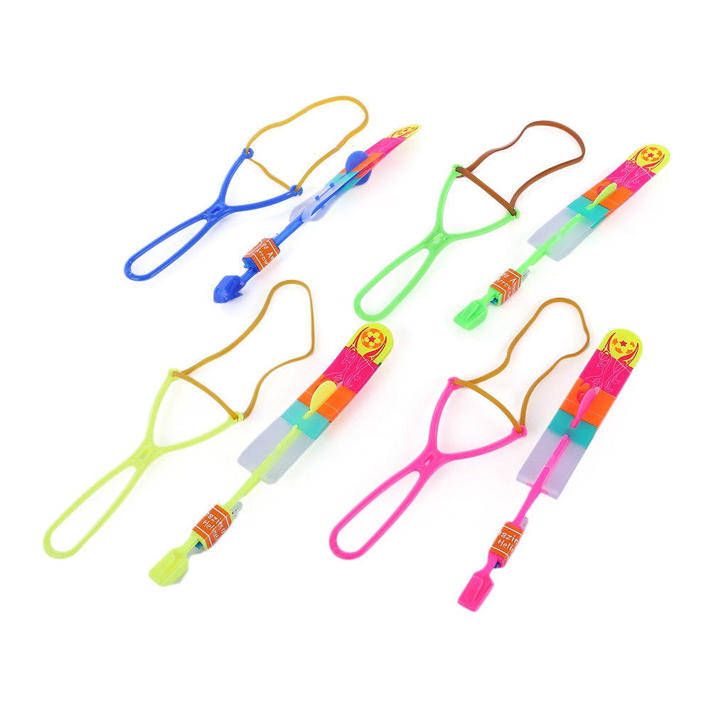 50pcs Kids Novelty Flashing Flying Arrow with Slingshot Outdoor Sports Toy Gift
