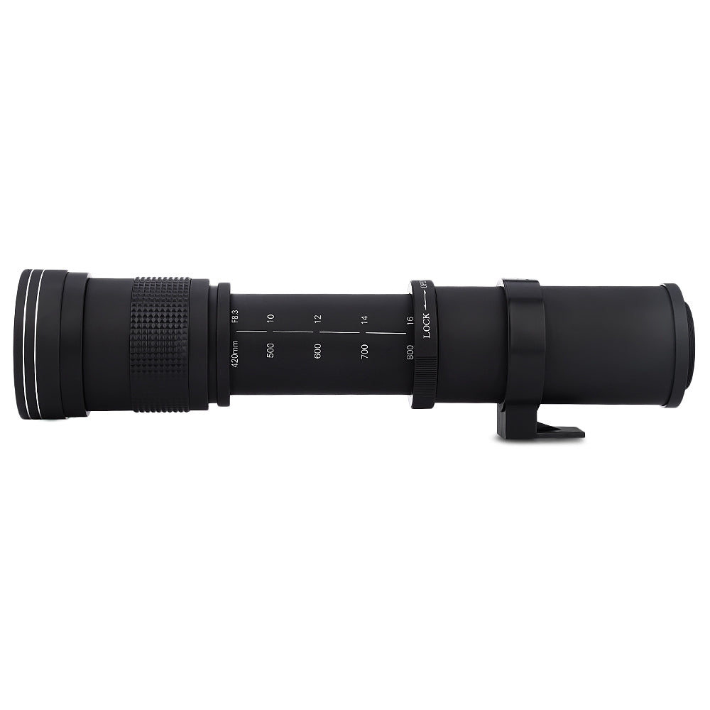 420 - 800MM F/8.3 - 16 Super Telephoto Manual Zoom Lens with Adapter for Canon EOS EF Camera