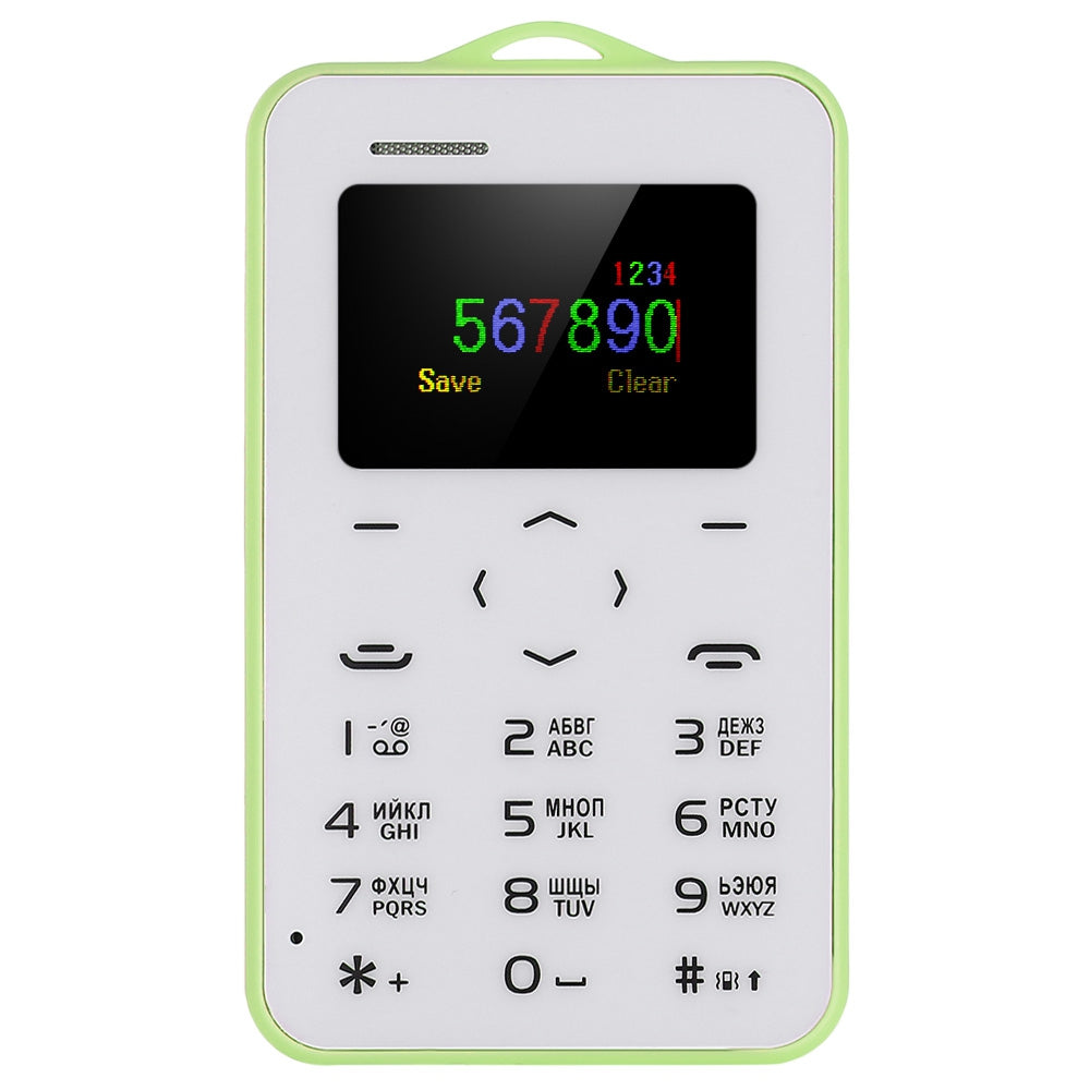 AIEK C6 1.0 inch Pocket Card Phone Russian Keyboard GSM Bluetooth 2.0 Calendar Alarm